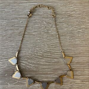 Jcrew Gold and Silver Geometric statement Necklace adjustable length